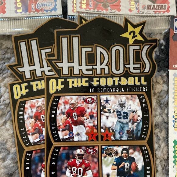 Collectible NBA Pro Stamps and NFL Heroes of the Football stickers - Picture 4 of 6